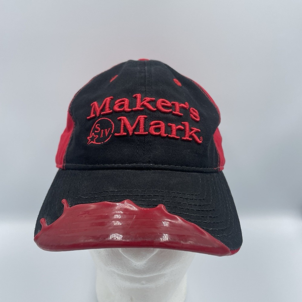 Maker's Mark Red Plastic Wax Drip Hat Ball‎ Cap Strapback Adjustable
